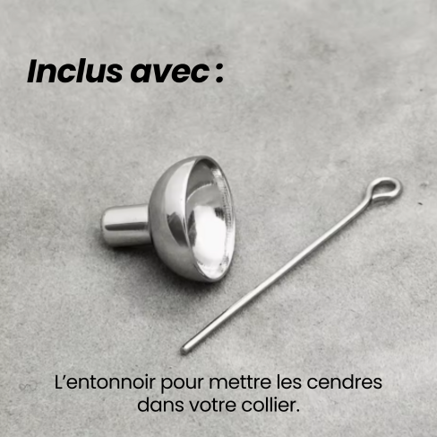 Collier urne personnalisé en forme de coeur