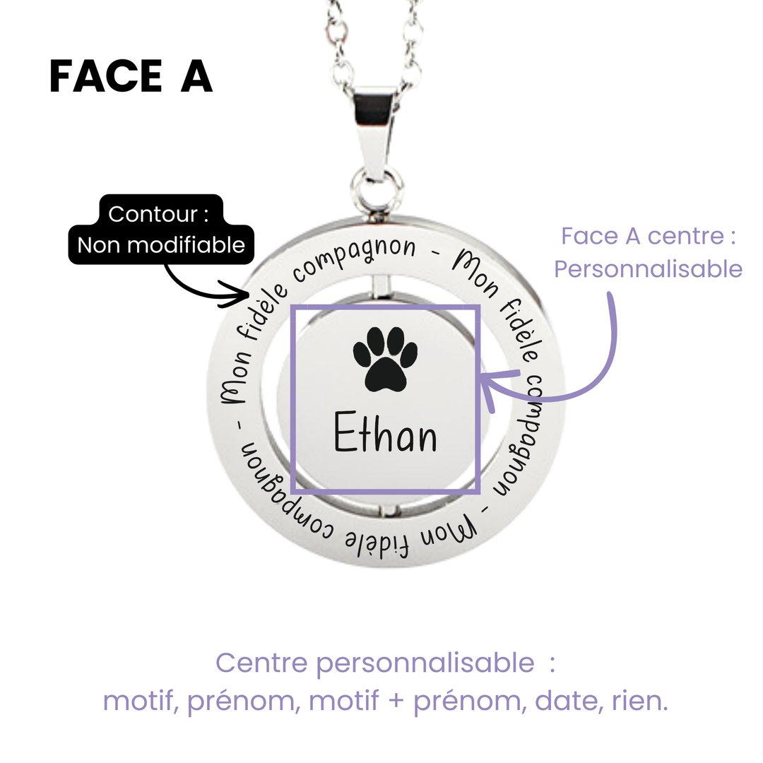 Collier réversible personnalisé – Mon fidèle compagnon