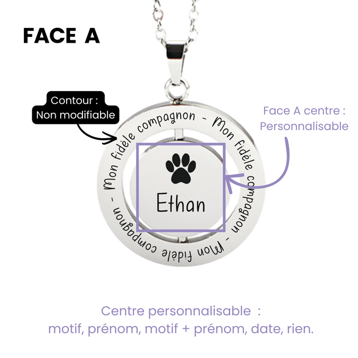 Collier réversible personnalisé – Mon fidèle compagnon