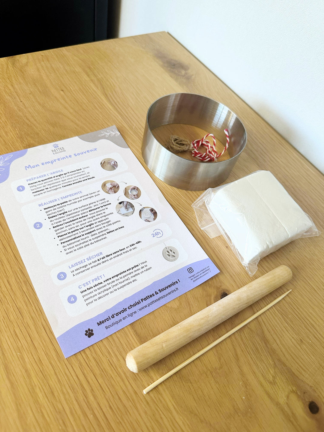 Kit empreinte patte chien - Argile autodurcissante