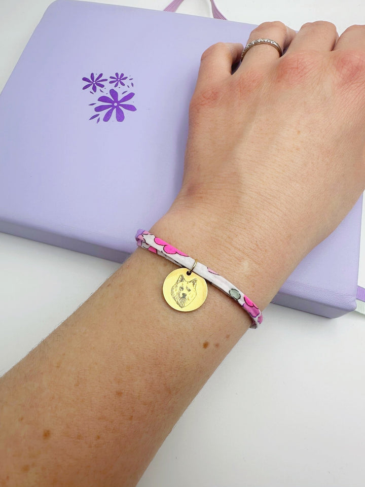 Bracelet souvenir personnalisé – Portrait de votre chien gravé