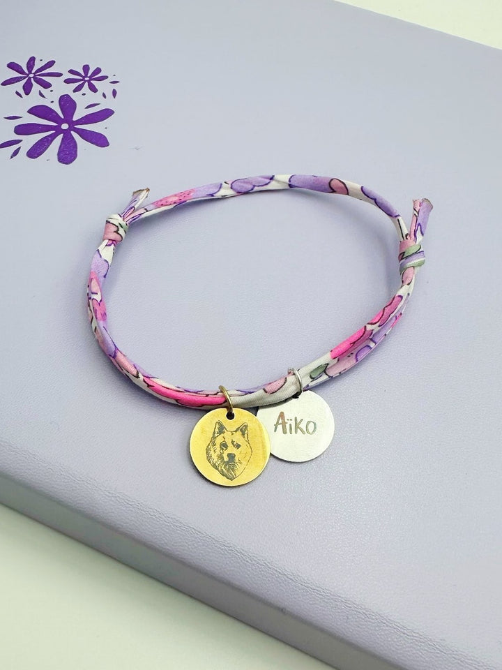 Bracelet souvenir personnalisé – Portrait de votre chien gravé