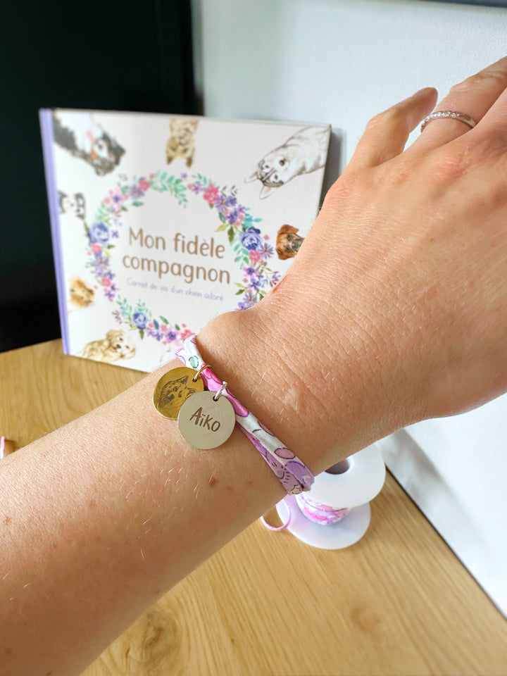 Bracelet souvenir personnalisé – Portrait de votre chien gravé