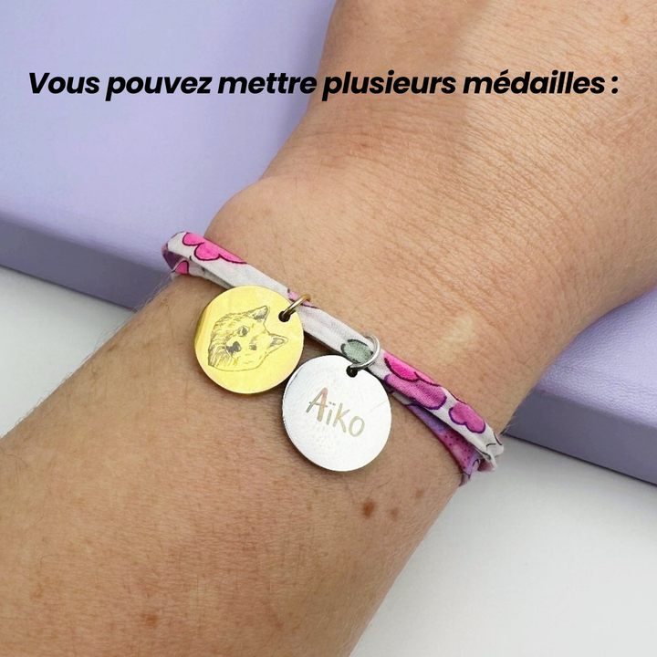 Bracelet souvenir personnalisé – Portrait de votre chien gravé