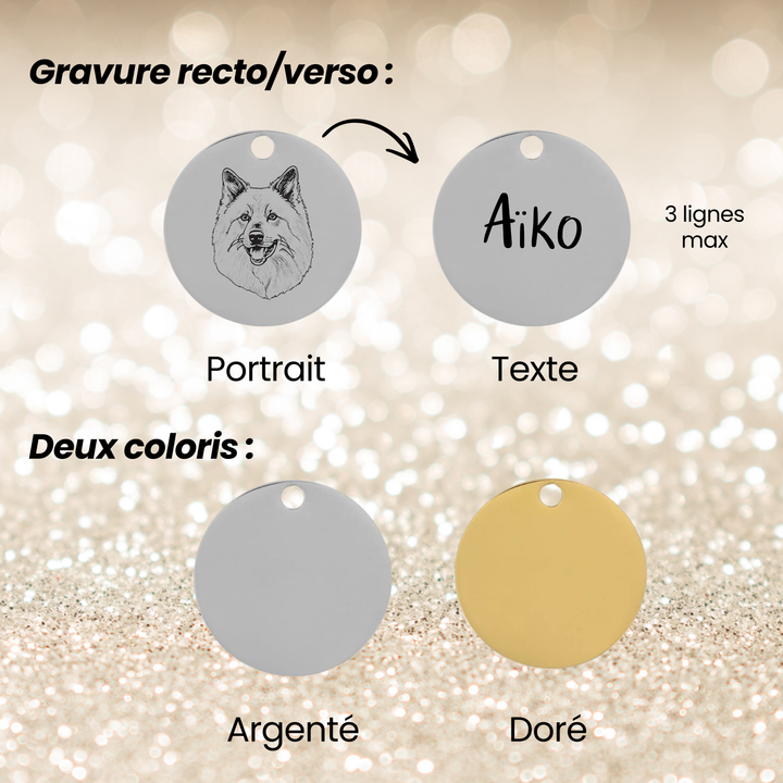 Bracelet souvenir personnalisé – Portrait de votre chien gravé