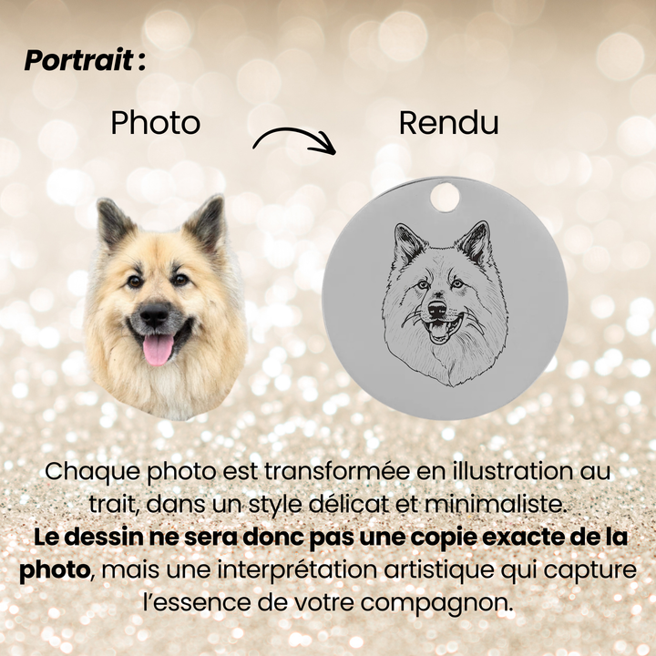 Bracelet souvenir personnalisé – Portrait de votre chien gravé